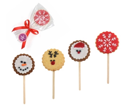 Picture of Festive Christmas Dog Cookies on a Stick